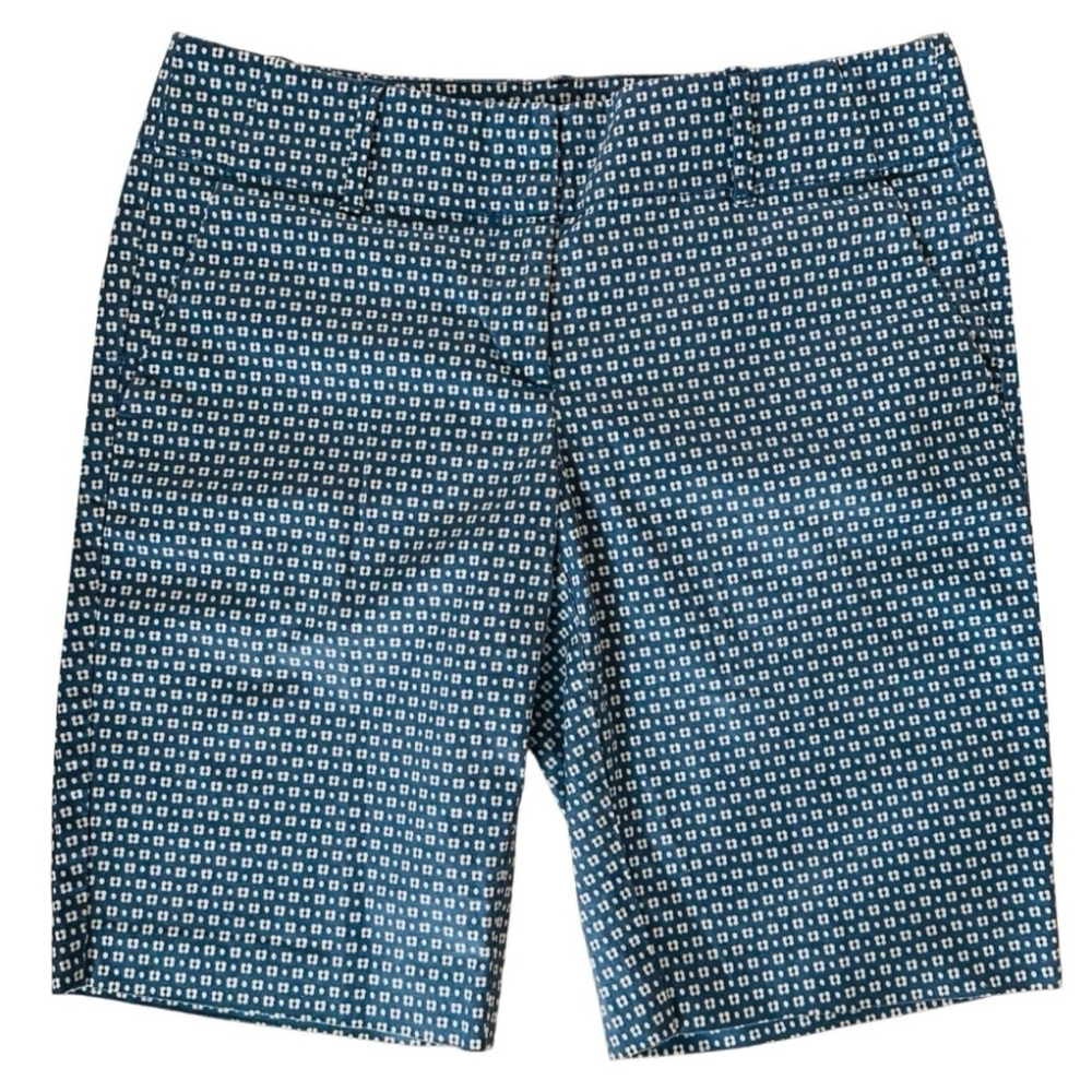 Ann Taylor Blue and White Bermuda Shorts